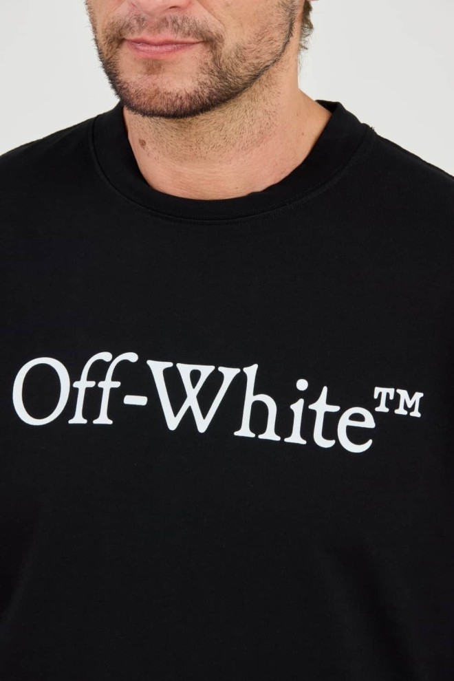 OFF-WHITE Tricou negru pentru bărbați Big Bookish Skate