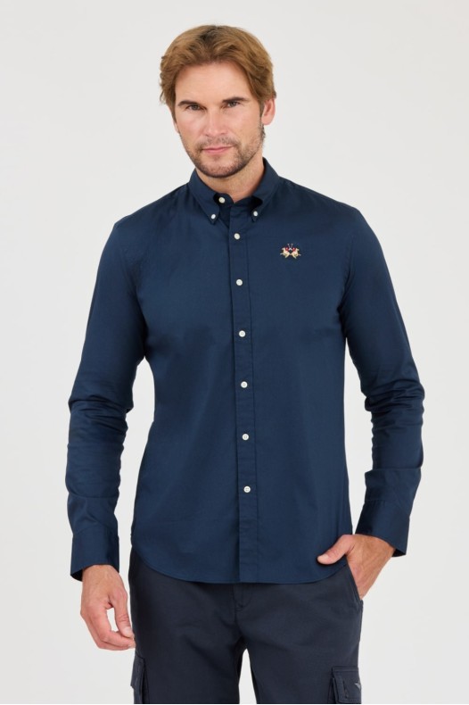 LA MARTINA Navy blue Poplin...