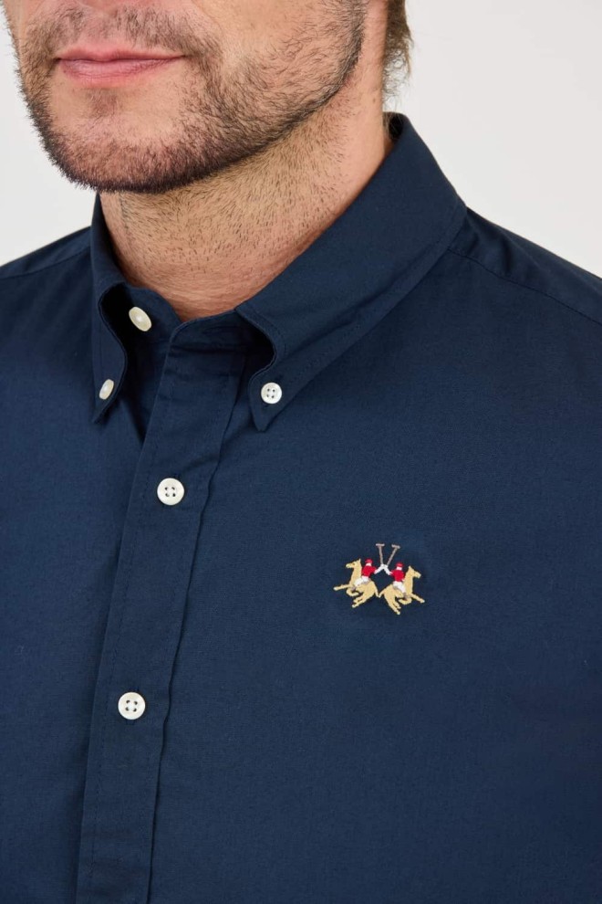 LA MARTINA Navy blue Poplin Stretch shirt