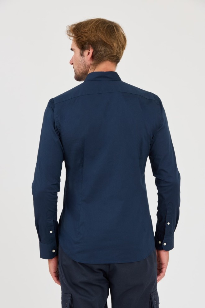 LA MARTINA Navy blue Poplin Stretch shirt