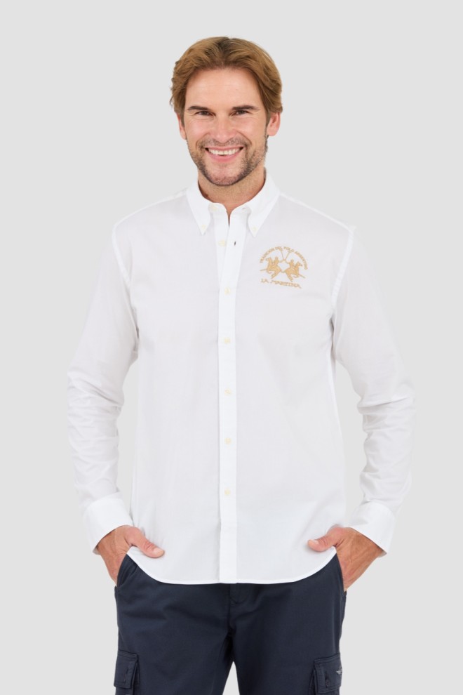 LA MARTINA White Poplin Stretch Shirt