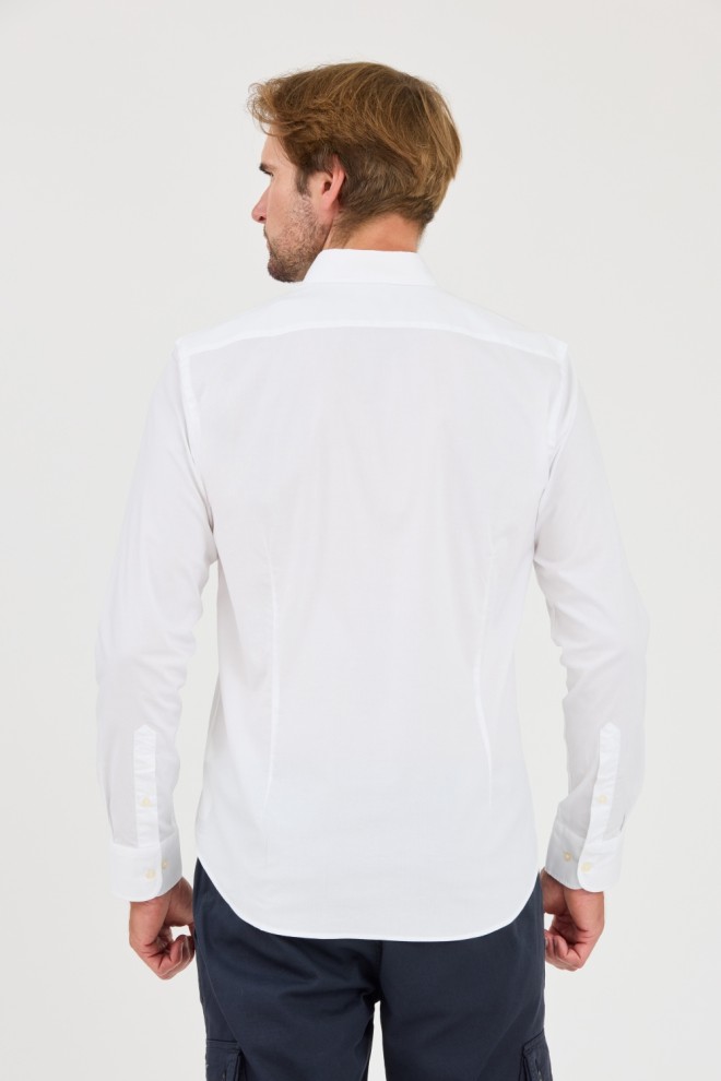 LA MARTINA White Poplin Stretch Shirt