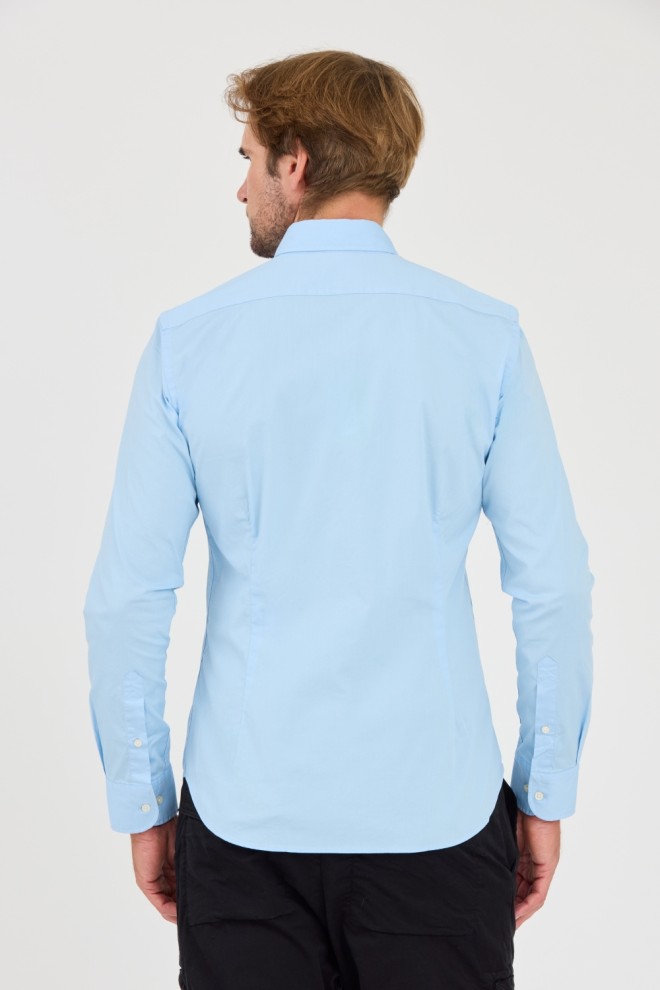 LA MARTINA Blue Poplin Stretch Shirt