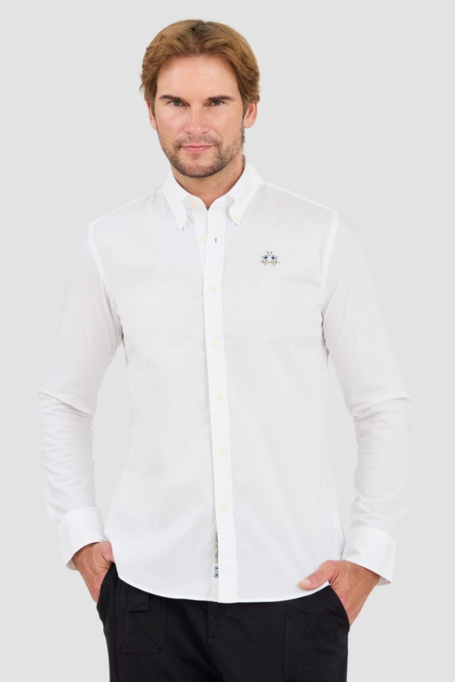 LA MARTINA White Poplin Stretch Shirt