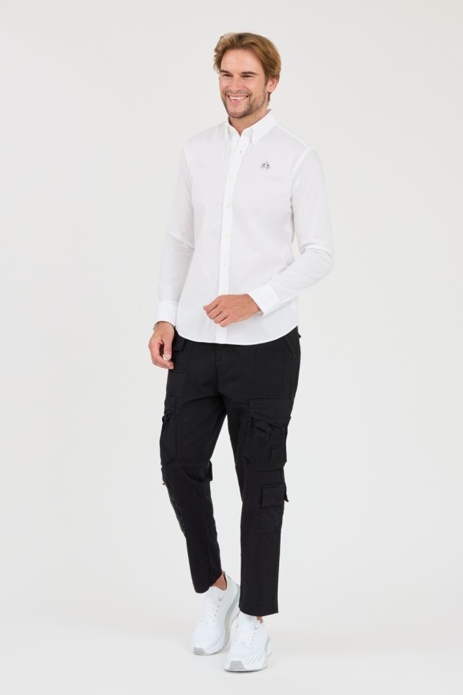 LA MARTINA White Poplin Stretch Shirt