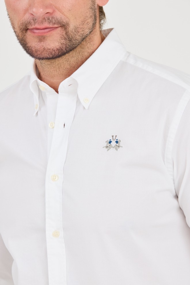 LA MARTINA White Poplin Stretch Shirt