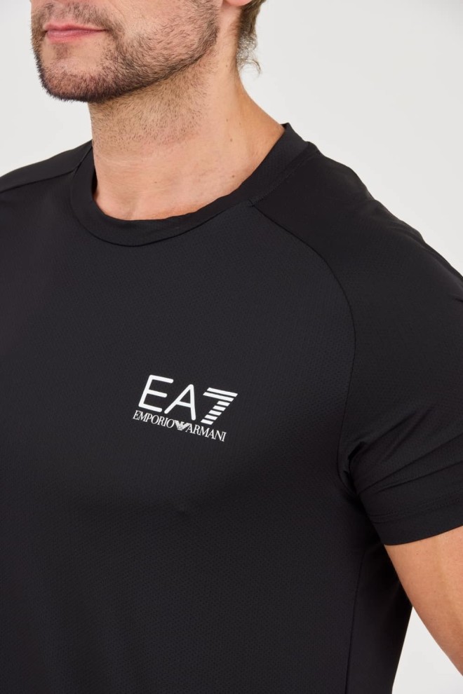 EA7 Tricou negru Ventus 7 pentru bărbați