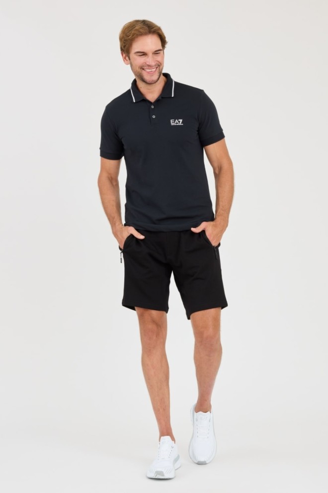 EA7 Tricou polo albastru marin pentru bărbați