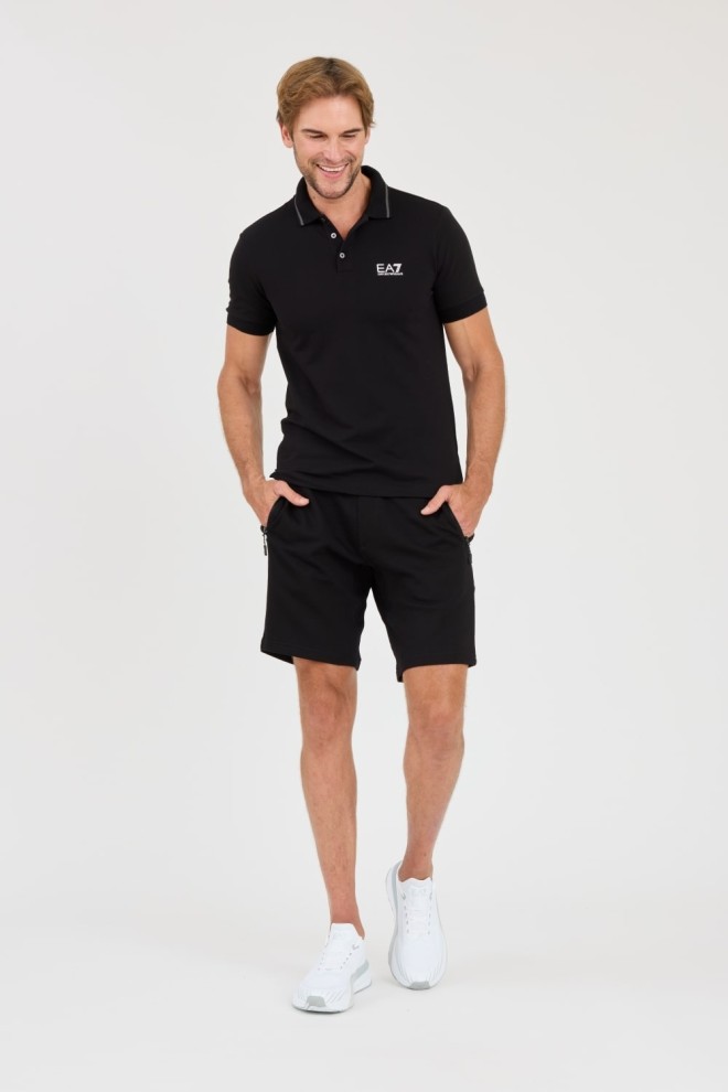 EA7 Black polo shirt