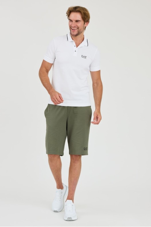 EA7 Tricou polo alb pentru...