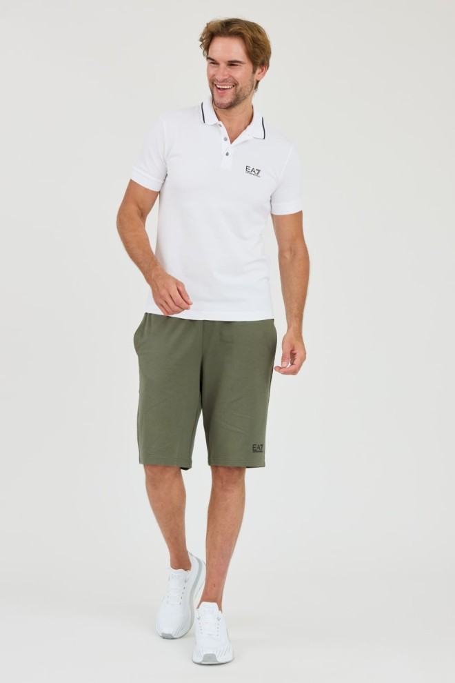 EA7 Tricou polo alb pentru bărbați