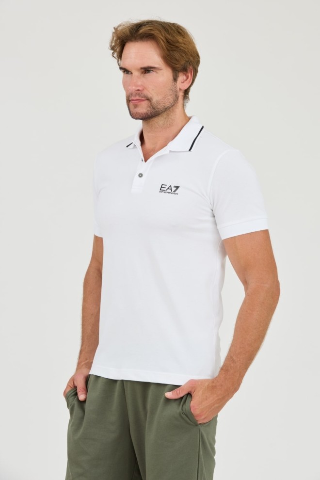 EA7 White polo shirt