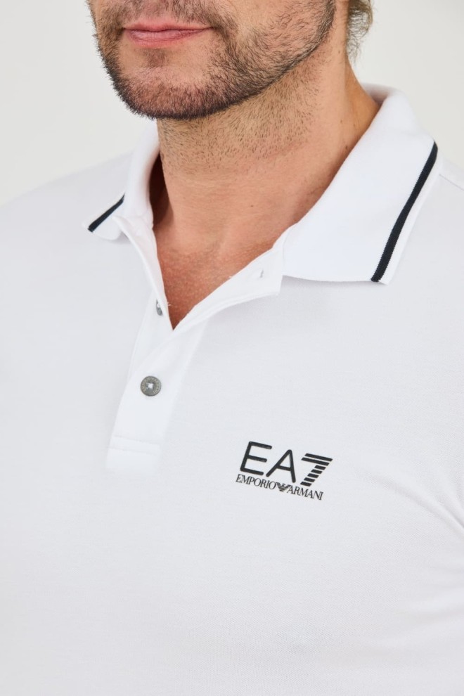 EA7 White polo shirt