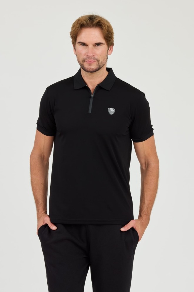 EA7 Black polo shirt