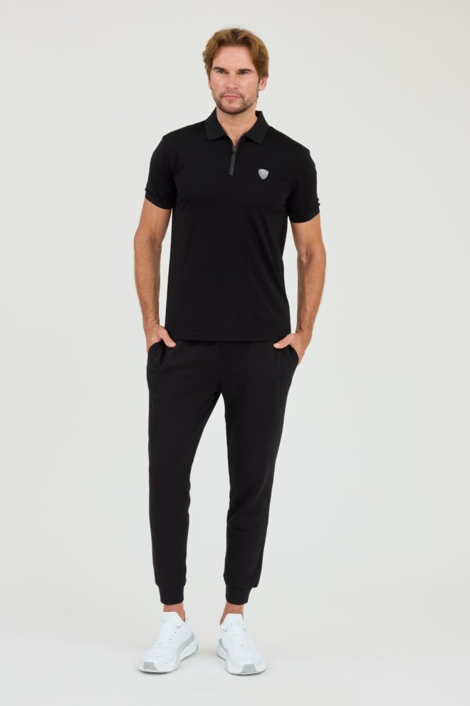 EA7 Black polo shirt