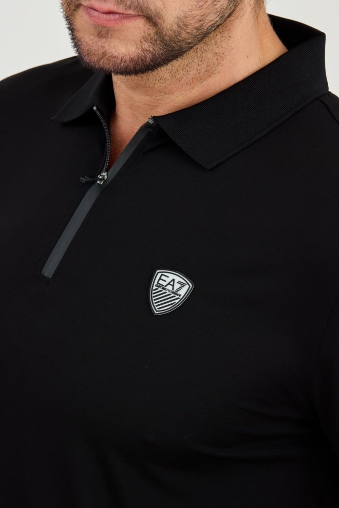 EA7 Black polo shirt