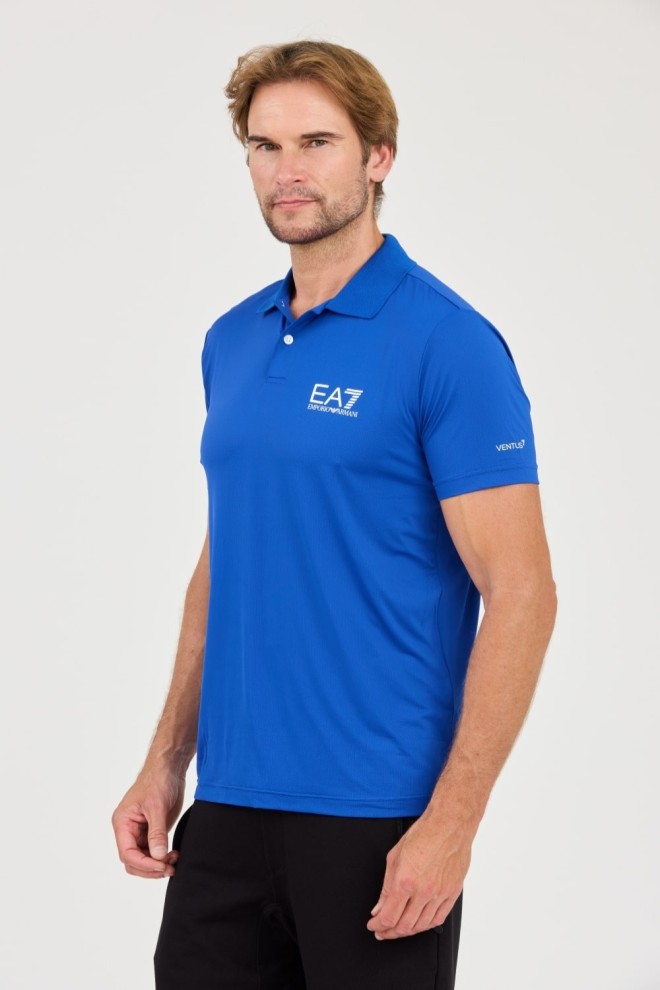 EA7 Tricou polo albastru Ventus 7 pentru bărbați
