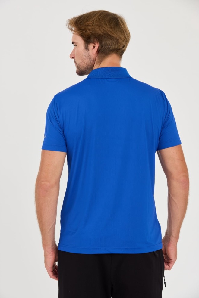 EA7 Tricou polo albastru Ventus 7 pentru bărbați