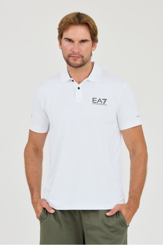 EA7 Tricou polo alb Ventus...