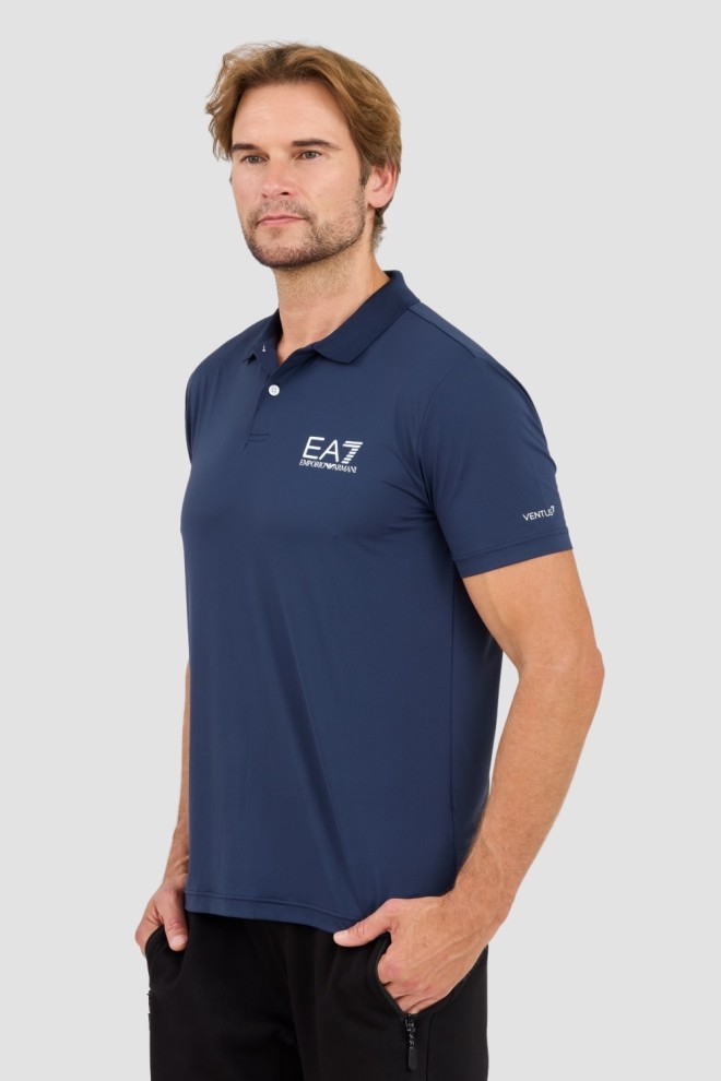EA7 Tricou polo Ventus 7 albastru marin pentru bărbați
