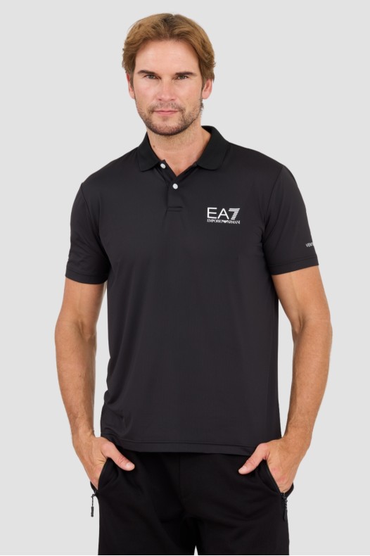 EA7 Black Ventus 7 polo shirt