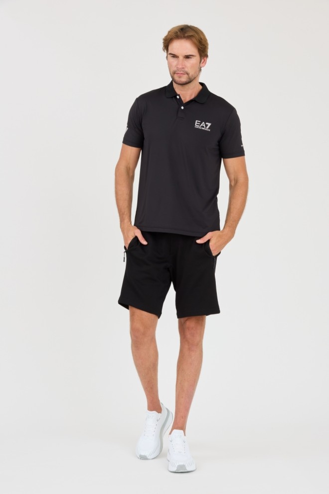 EA7 Tricou polo Ventus 7 negru pentru bărbați