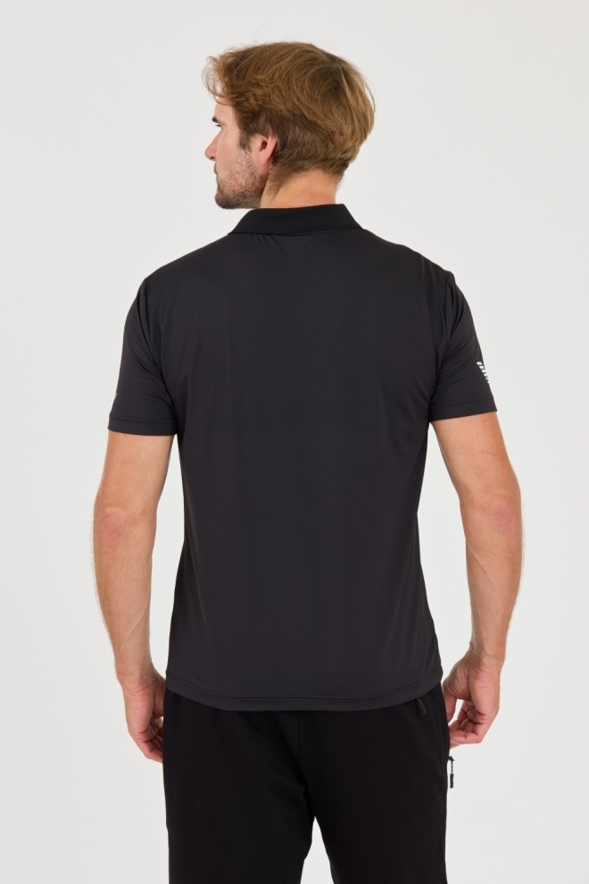 EA7 Tricou polo Ventus 7 negru pentru bărbați