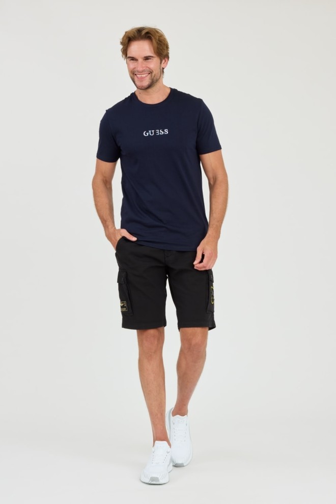 GUESS Navy blue t-shirt with embroidered logo