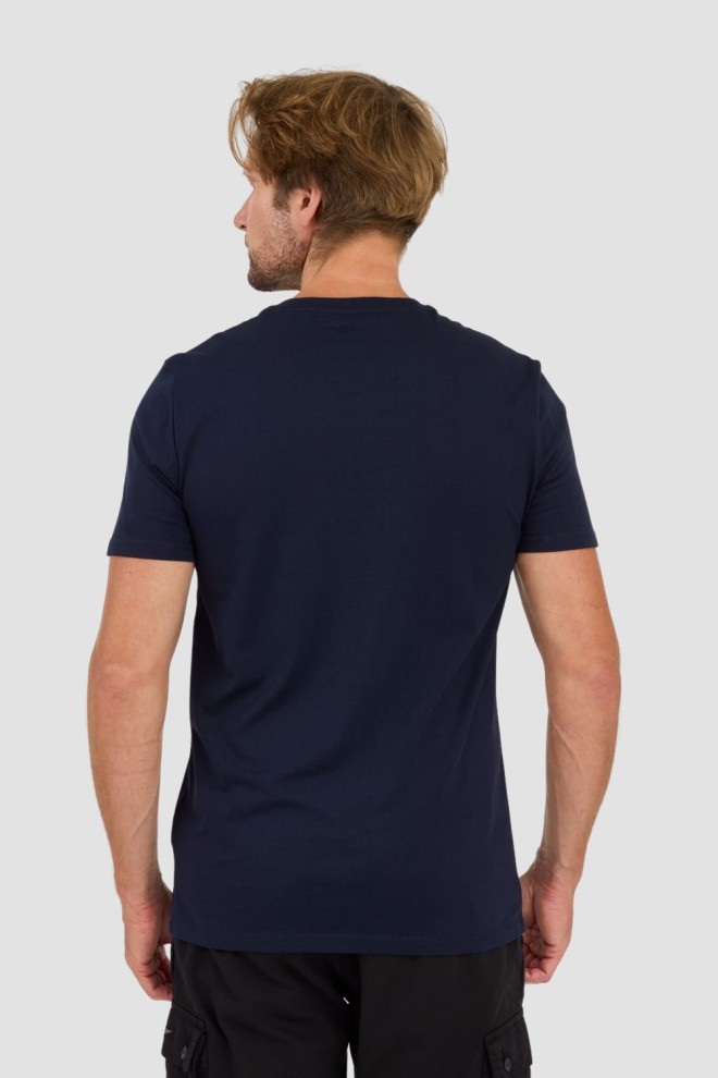 GUESS Navy blue t-shirt with embroidered logo