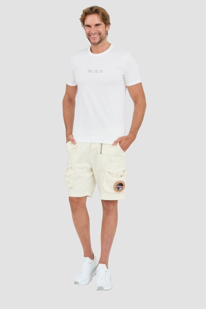 GUESS White t-shirt with embroidered logo