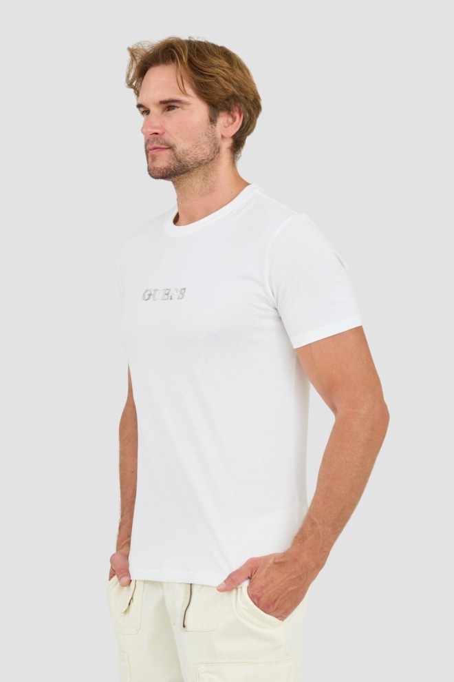 GUESS White t-shirt with embroidered logo