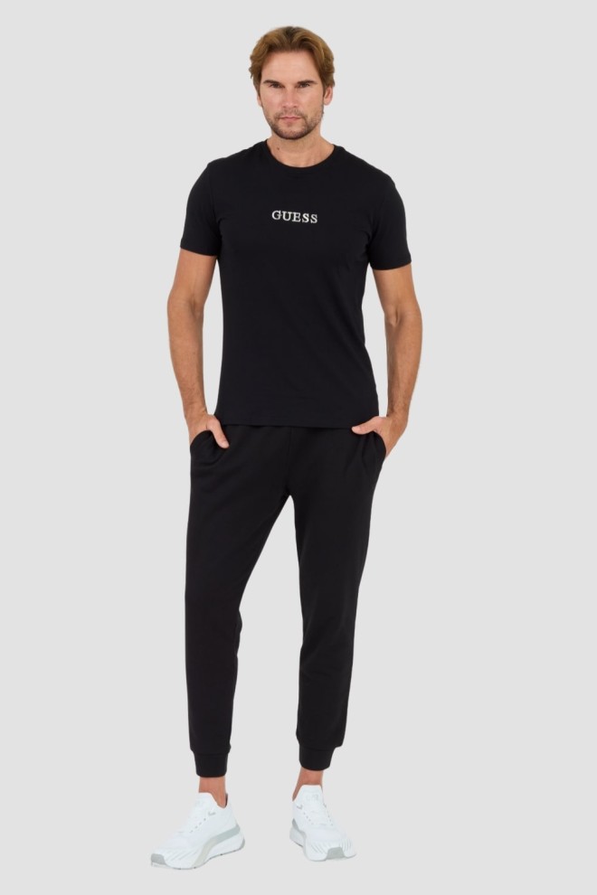 GUESS Black t-shirt with embroidered logo