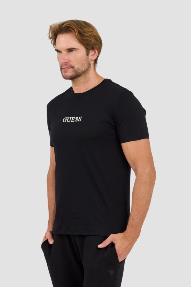 GUESS Black t-shirt with embroidered logo