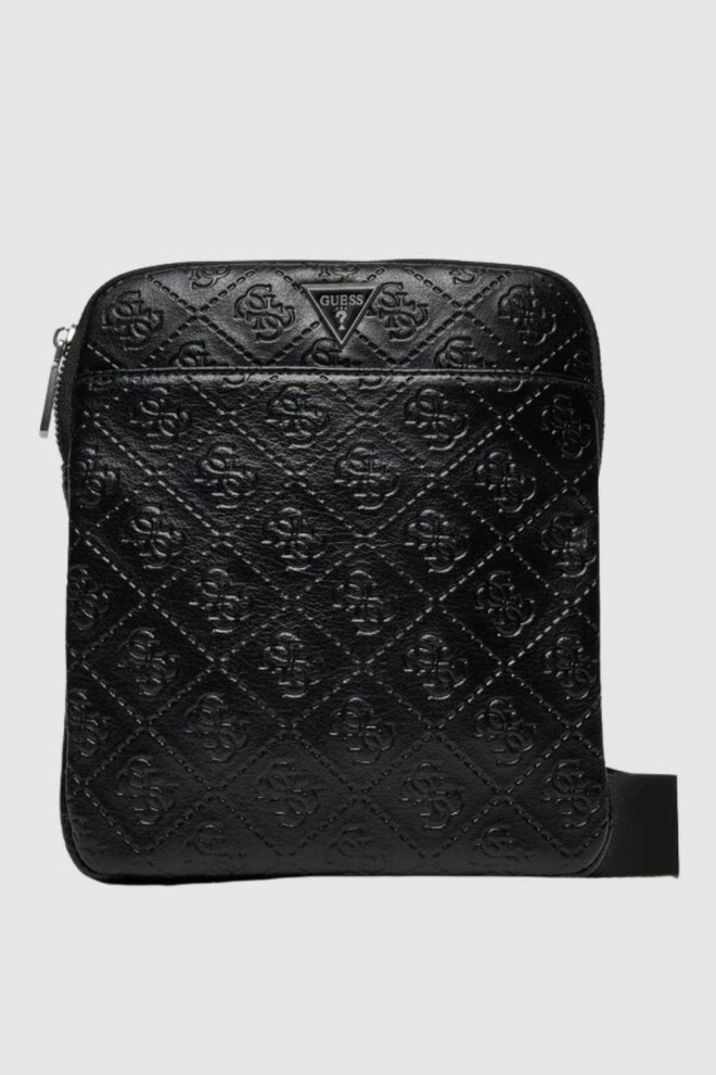 GUESS Logan Black Milano Crossbody Flat Bag