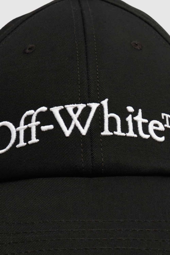 Бейсболка OFF-WHITE Чорна бейсболка з великим вишитим логотипом