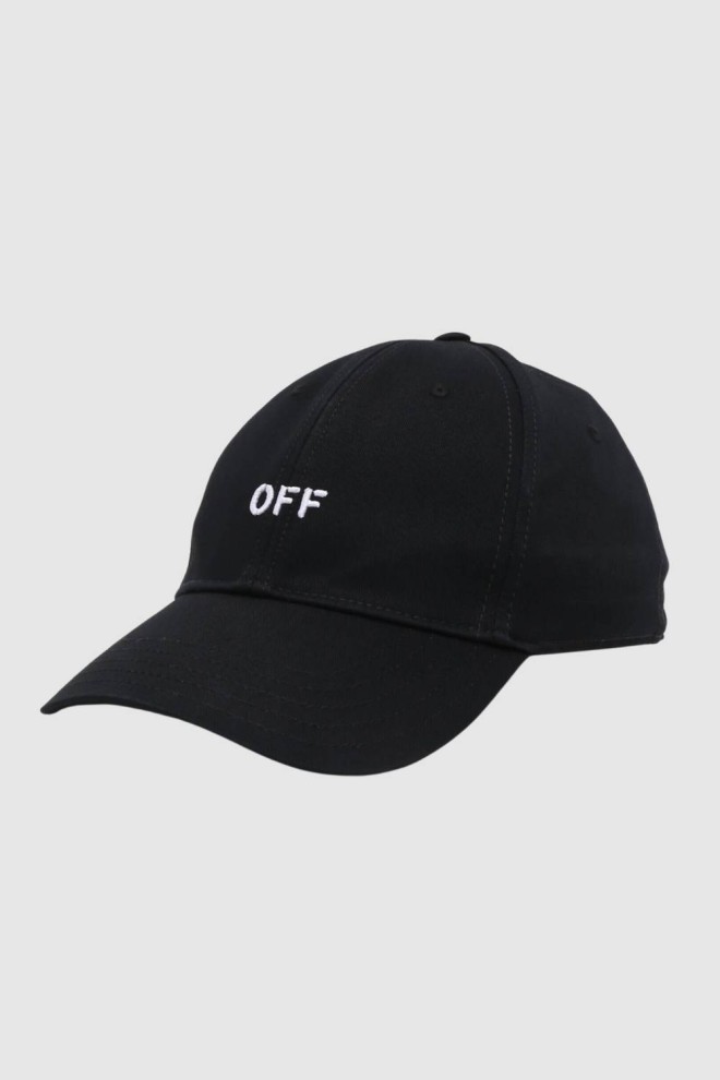 Бейсболка OFF-WHITE Чорна бейсболка з вишивкою Off