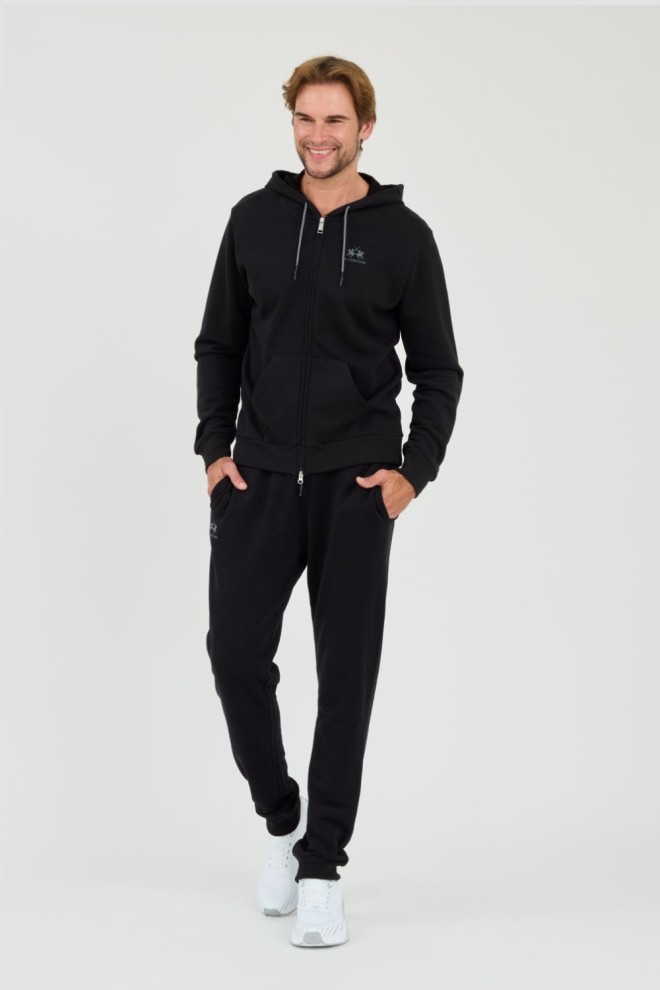 LA MARTINA Black Hooded Cot Sweatshirt