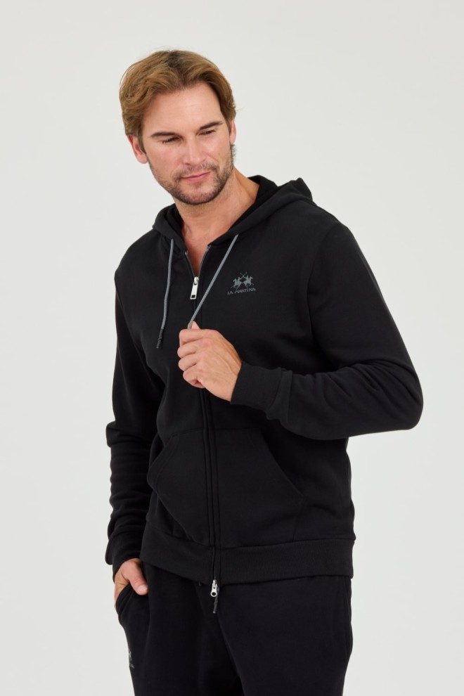 LA MARTINA Black Hooded Cot Sweatshirt