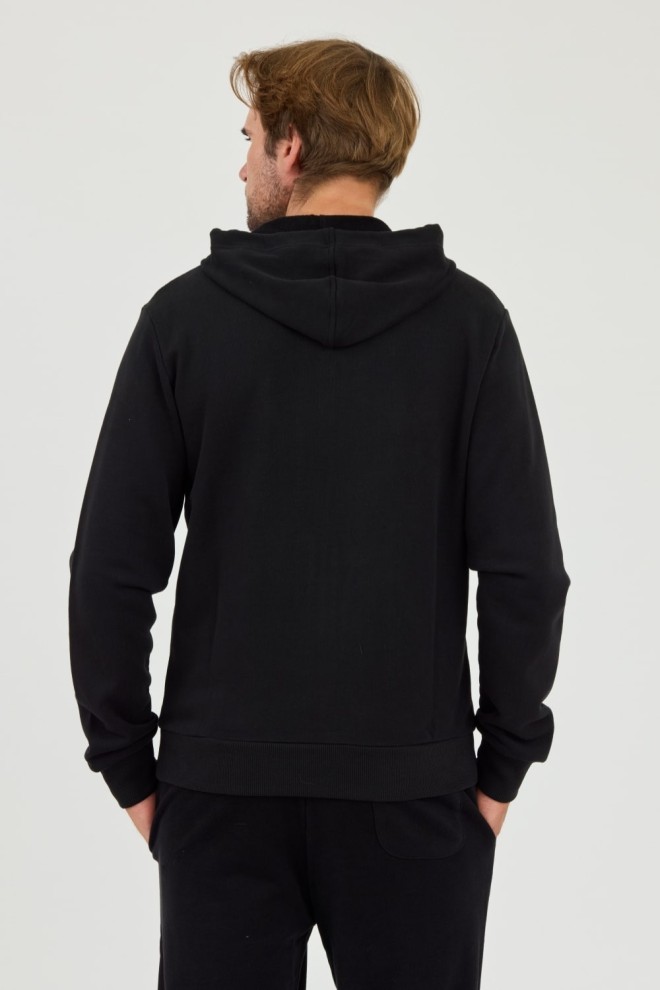 LA MARTINA Tricou negru cu glugă pentru bărbați