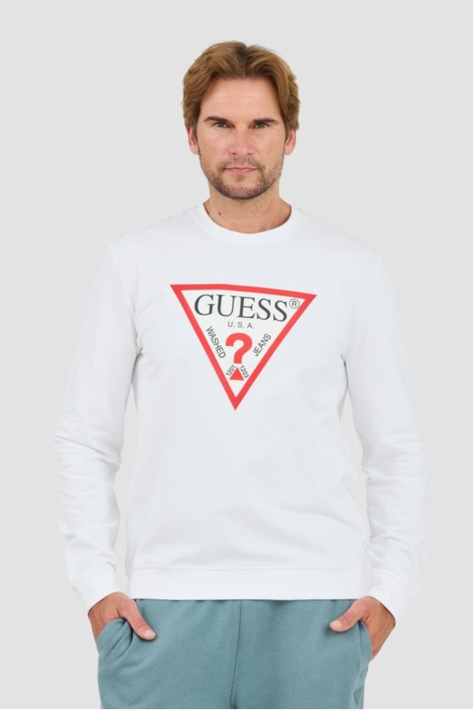 GUESS Biała bluza Audley Cn...