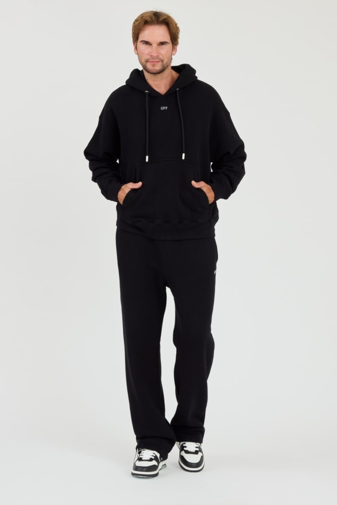 OFF-WHITE Hanorac negru pentru bărbați Off Stamp Skate