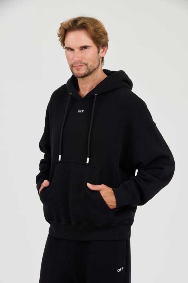 OFF-WHITE Hanorac negru pentru bărbați Off Stamp Skate