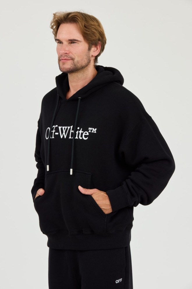 OFF-WHITE Hanorac negru pentru bărbați Big Bookish Skate alb