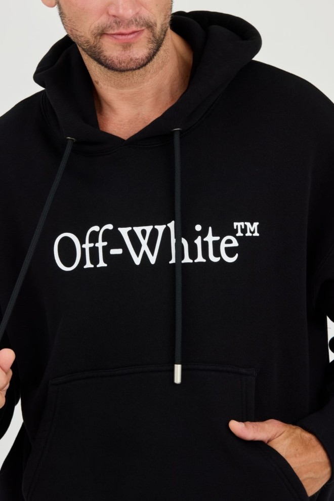 OFF-WHITE Hanorac negru pentru bărbați Big Bookish Skate alb