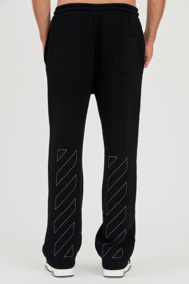 OFF-WHITE Czarne spodnie dresowe Stitch Arr Sweatpants