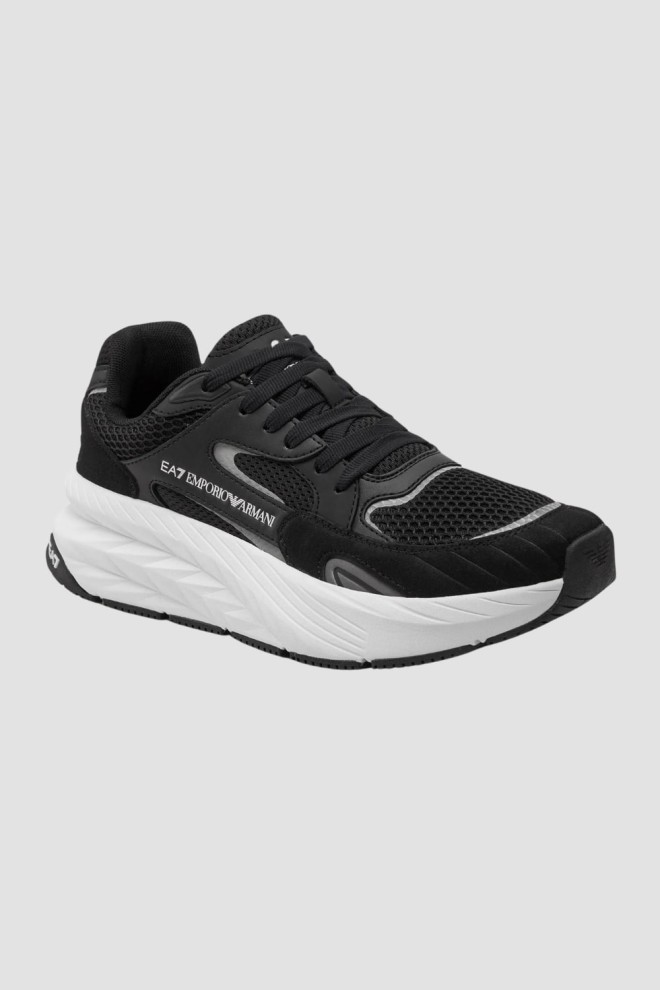 EA7 Black and white men's sneakers