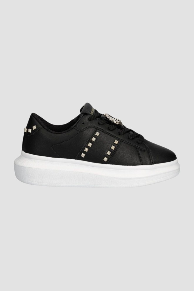 JUST CAVALLI Black leather FONDO URSA DIS sneakers. 3