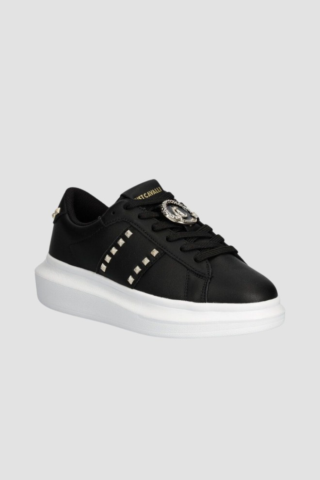 JUST CAVALLI Black leather FONDO URSA DIS sneakers. 3