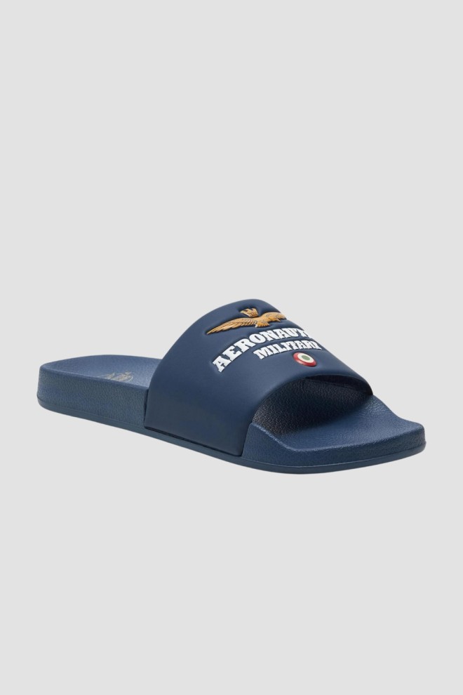 AERONAUTICA MILITARE Blue Beach Slide Sandals