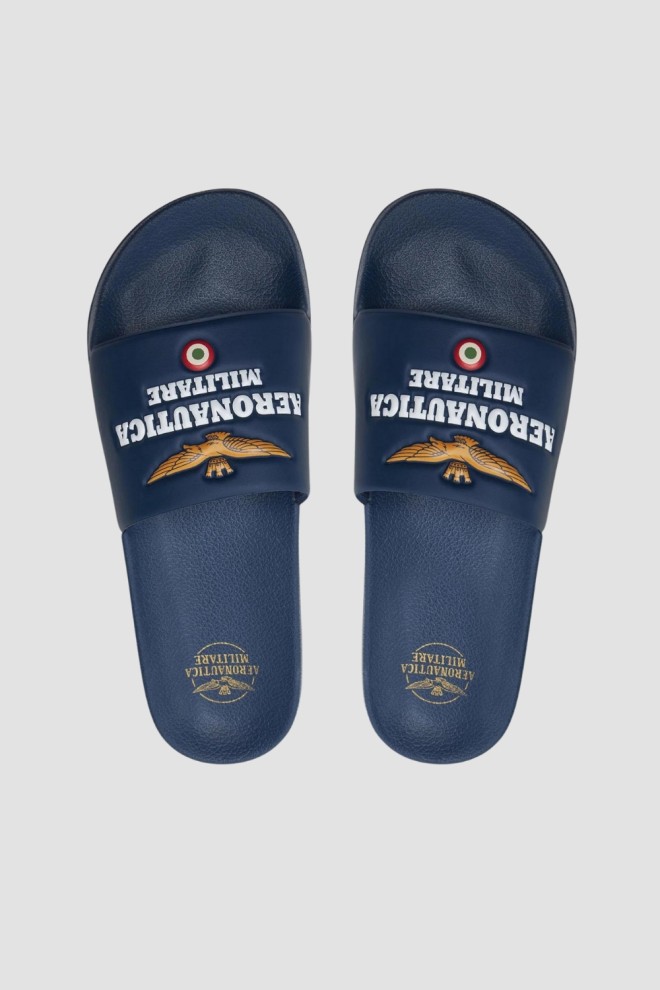 AERONAUTICA MILITARE Blue Beach Slide Sandals